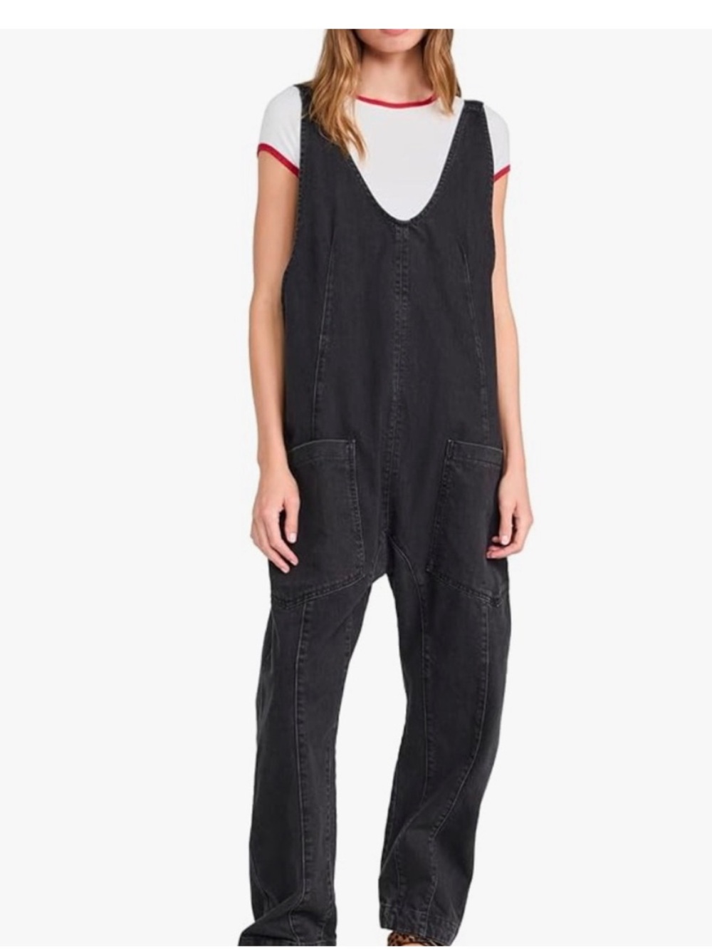 We The Free High Roller Jumpsuit Washed Black size small